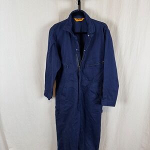 Berne Mens Navy Blue Long Sleeve Zip Front Workwear Coveralls Size Med 42‎ Chest